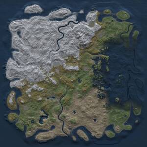 Thumbnail Rust Map: Procedural Map, Size: 6000, Seed: 96998174, 16 Monuments
