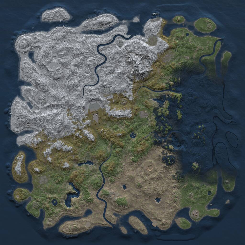 Rust Map: Procedural Map, Size: 6000, Seed: 96998174, 16 Monuments