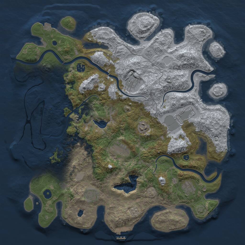 Rust Map: Procedural Map, Size: 4200, Seed: 30072025, 14 Monuments