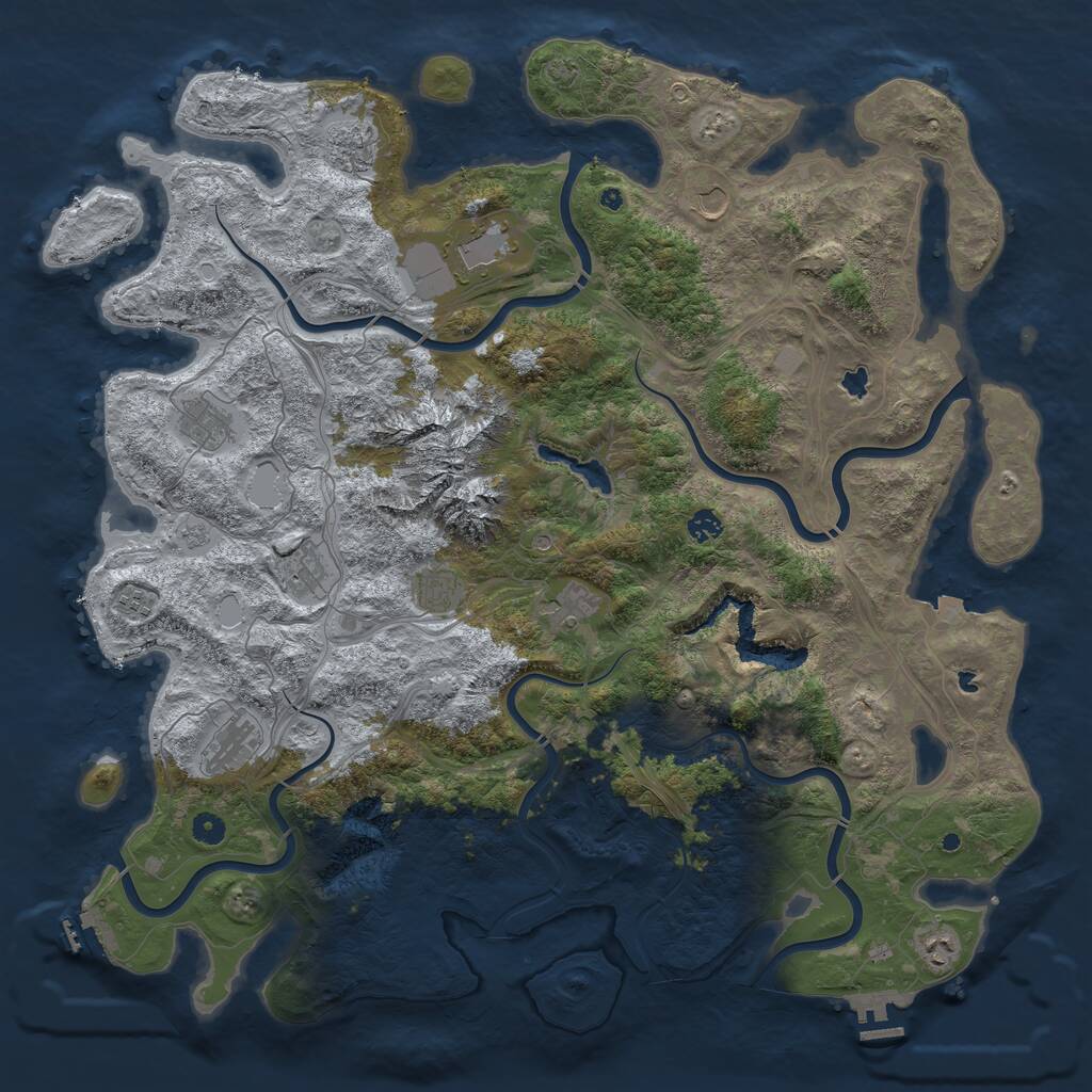 Rust Map: Procedural Map, Size: 5000, Seed: 579349, 17 Monuments