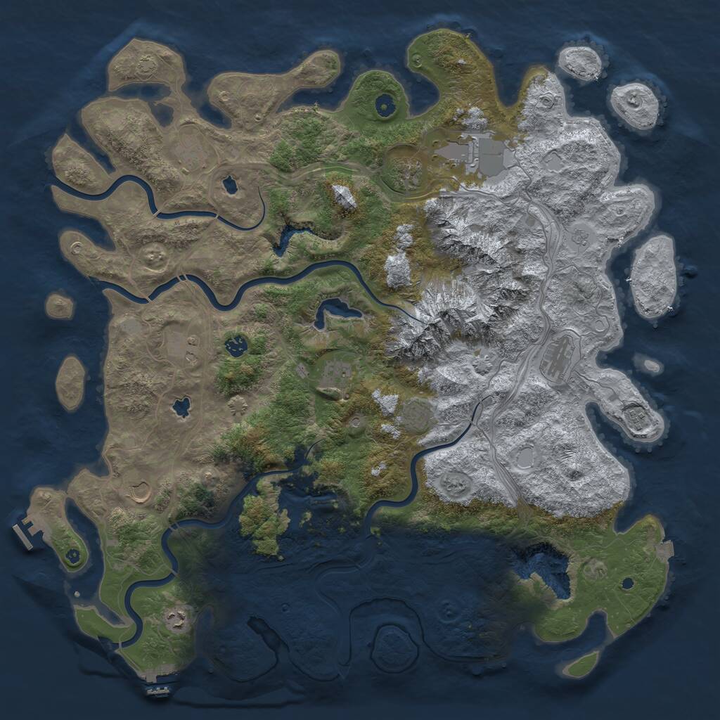 Rust Map: Procedural Map, Size: 5100, Seed: 1654614396, 17 Monuments