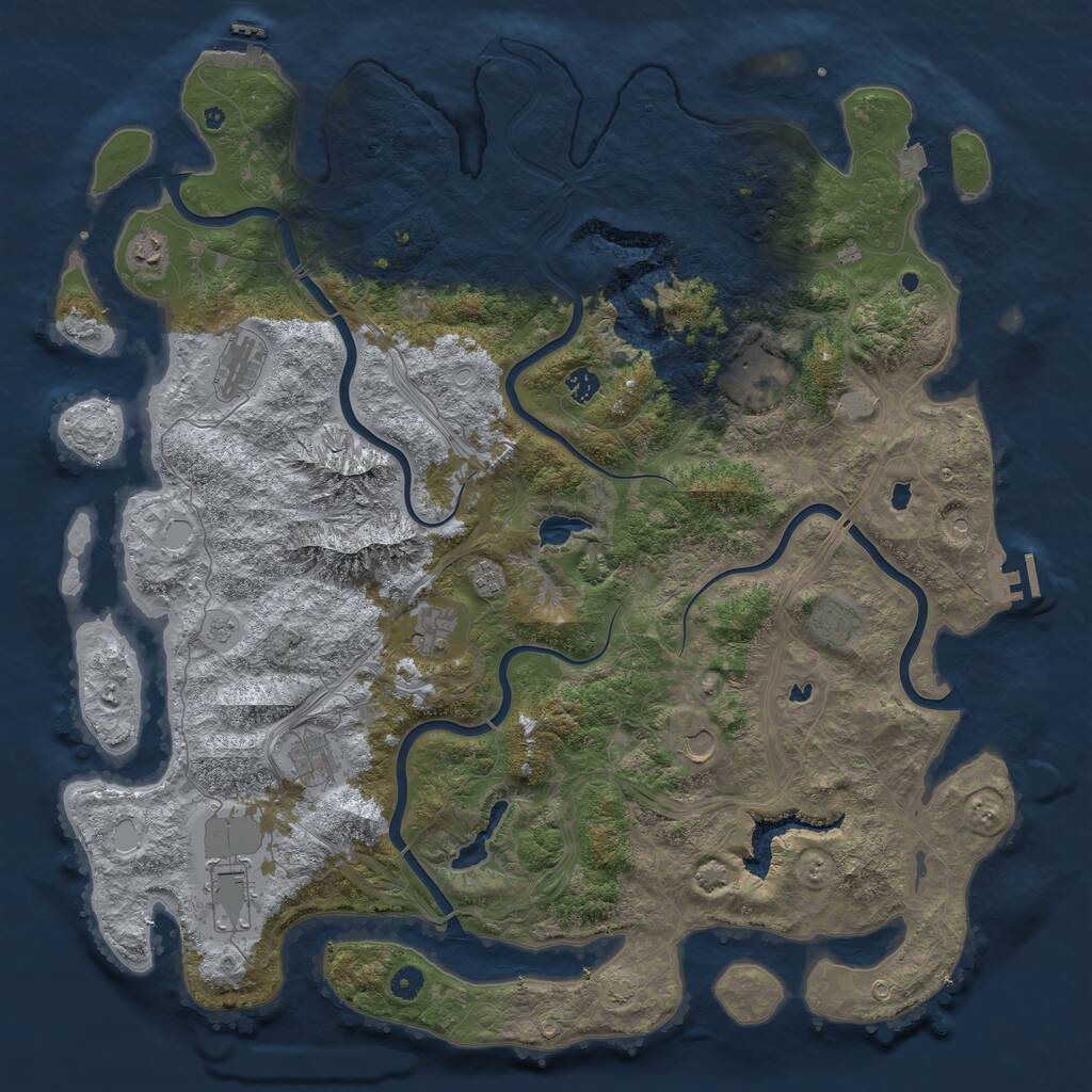 Rust Map: Procedural Map, Size: 5000, Seed: 1754176969, 16 Monuments