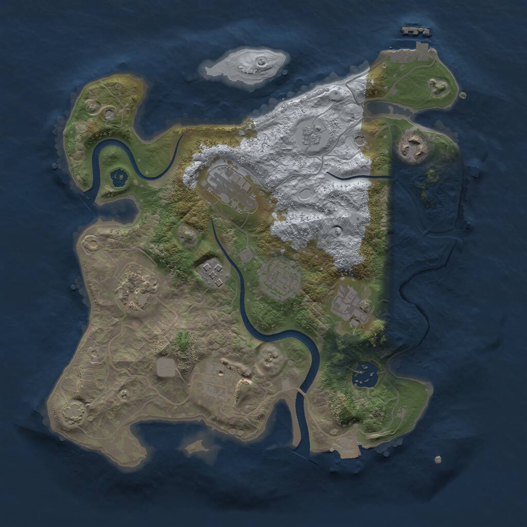 Rust Map: Procedural Map, Size: 3000, Seed: 786271885, 13 Monuments