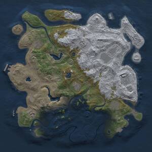 Thumbnail Rust Map: Procedural Map, Size: 4000, Seed: 9559551, 15 Monuments