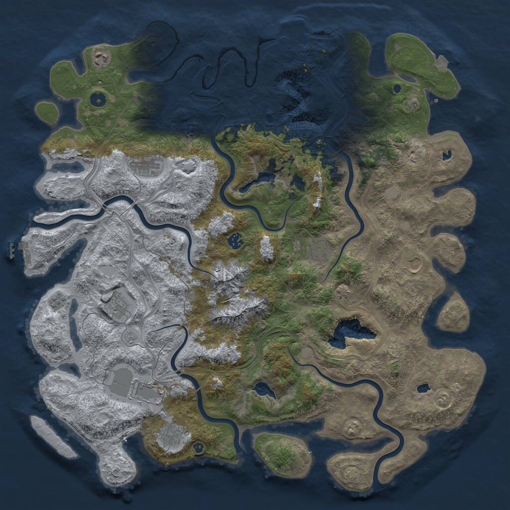 Rust Map: Procedural Map, Size: 5000, Seed: 369, 15 Monuments