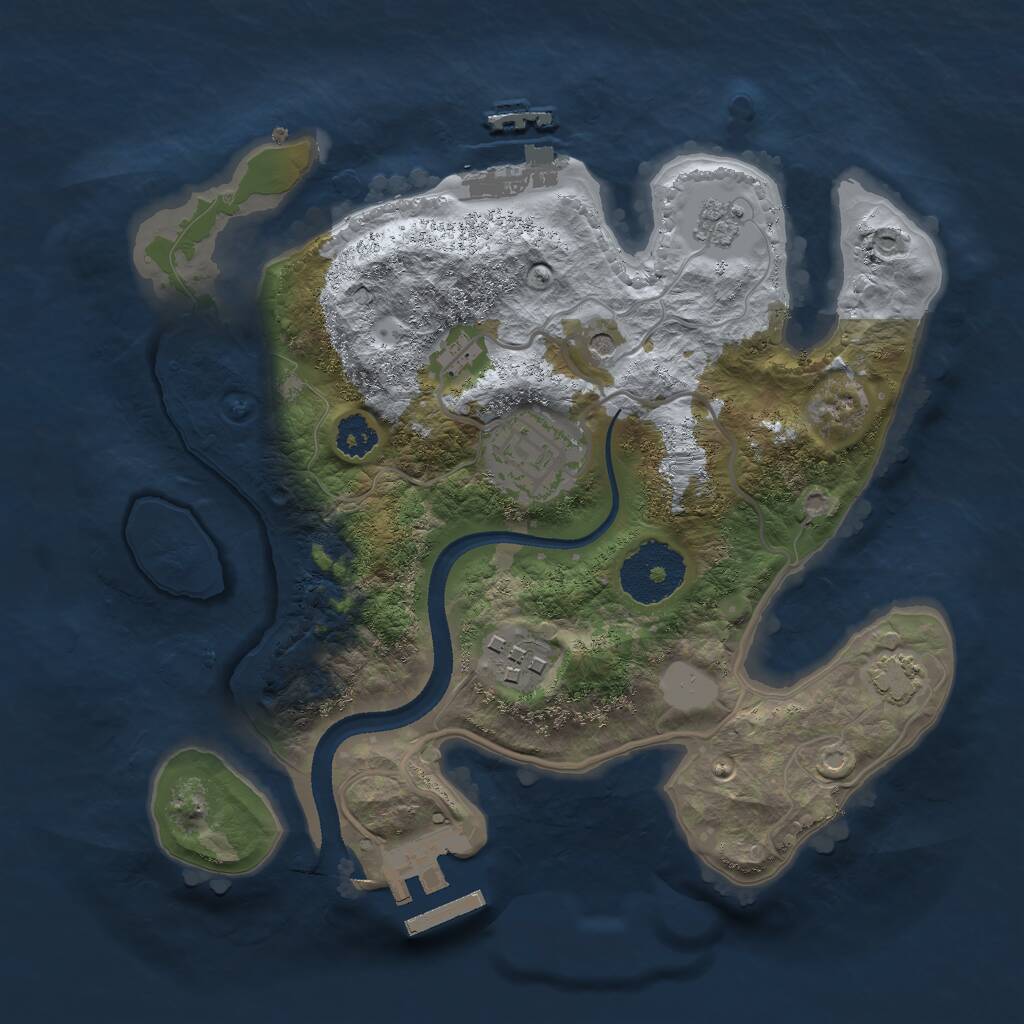 Rust Map: Procedural Map, Size: 2500, Seed: 267600025, 8 Monuments