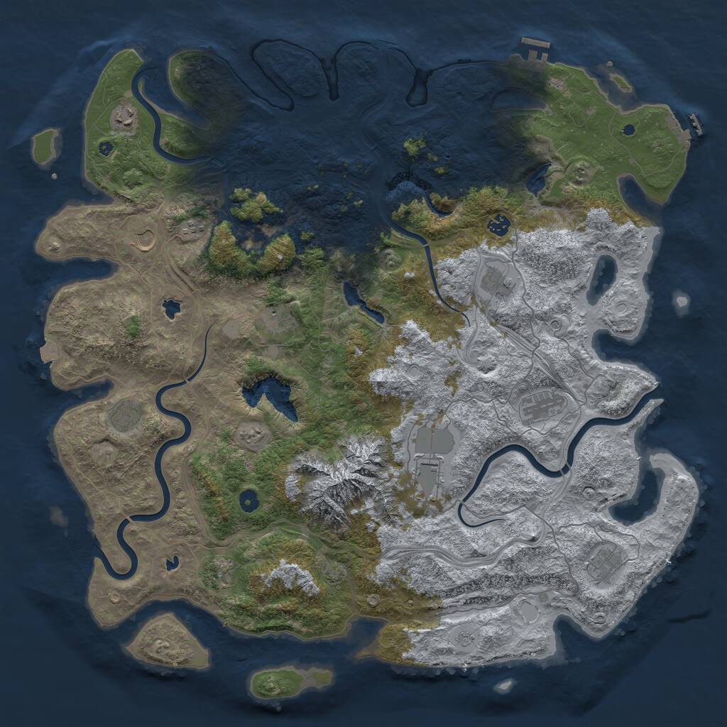 Rust Map: Procedural Map, Size: 5100, Seed: 87, 17 Monuments