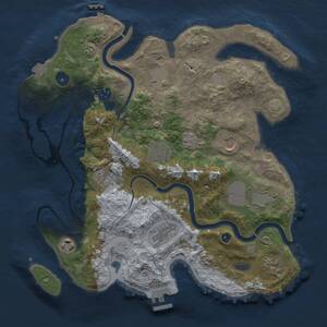 Thumbnail Rust Map: Procedural Map, Size: 3500, Seed: 107020933, 16 Monuments