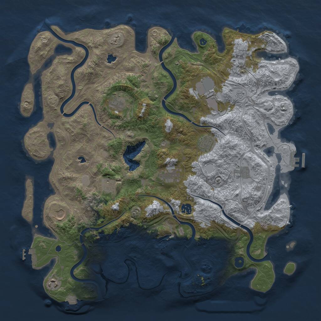 Rust Map: Procedural Map, Size: 4500, Seed: 1677577491, 17 Monuments
