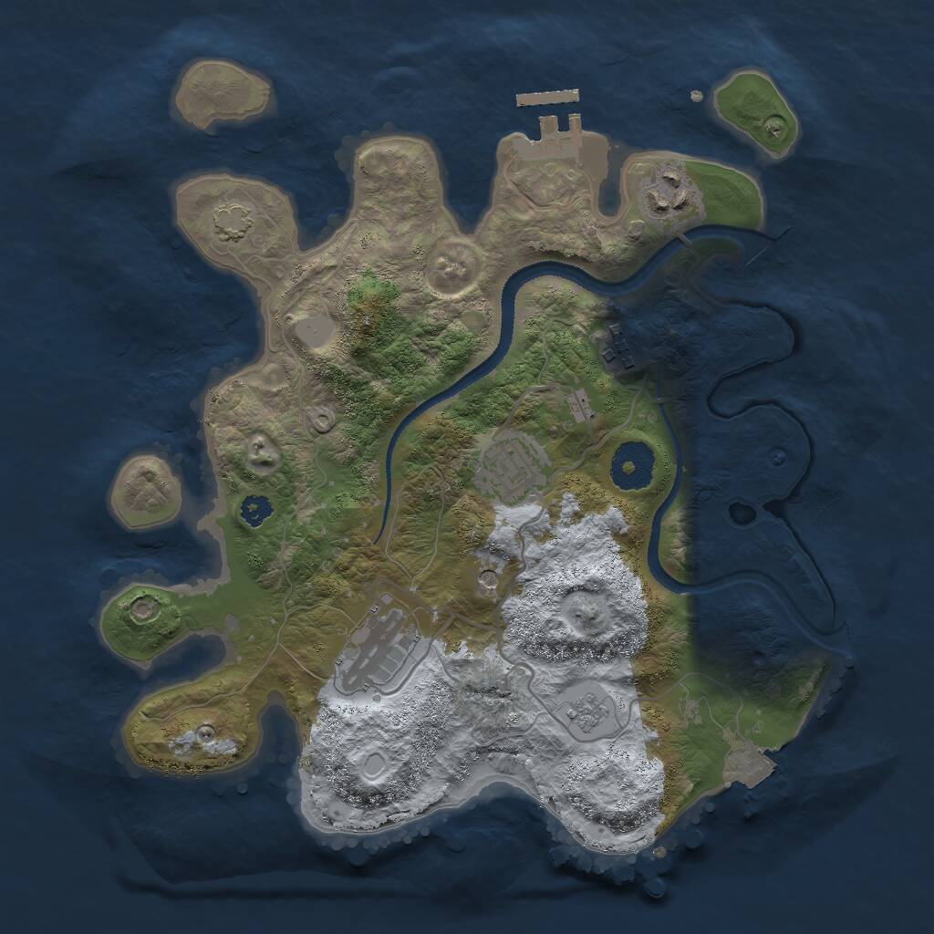 Rust Map: Procedural Map, Size: 3000, Seed: 457433, 9 Monuments