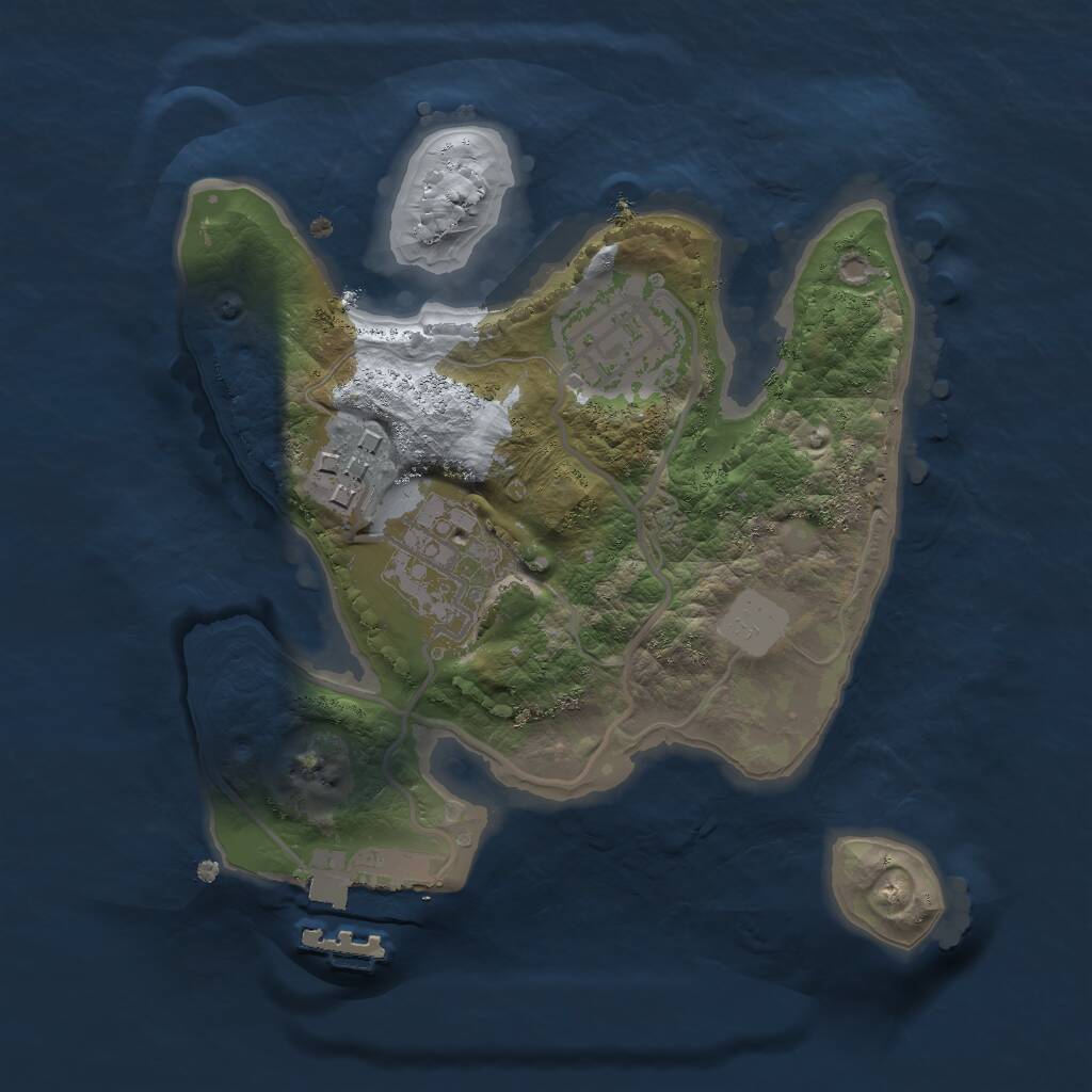 Rust Map: Procedural Map, Size: 2000, Seed: 766141499, 5 Monuments