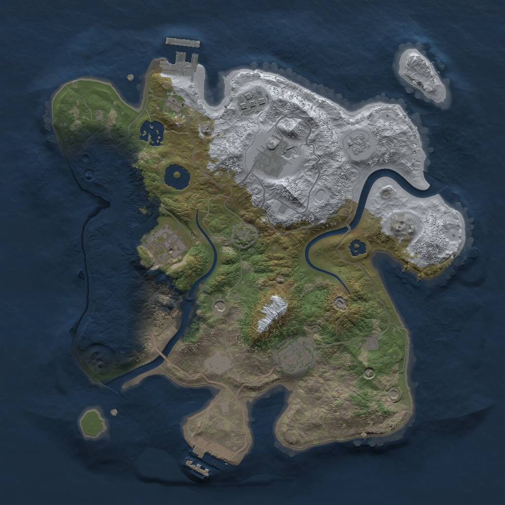 Rust Map: Procedural Map, Size: 3000, Seed: 50501, 11 Monuments