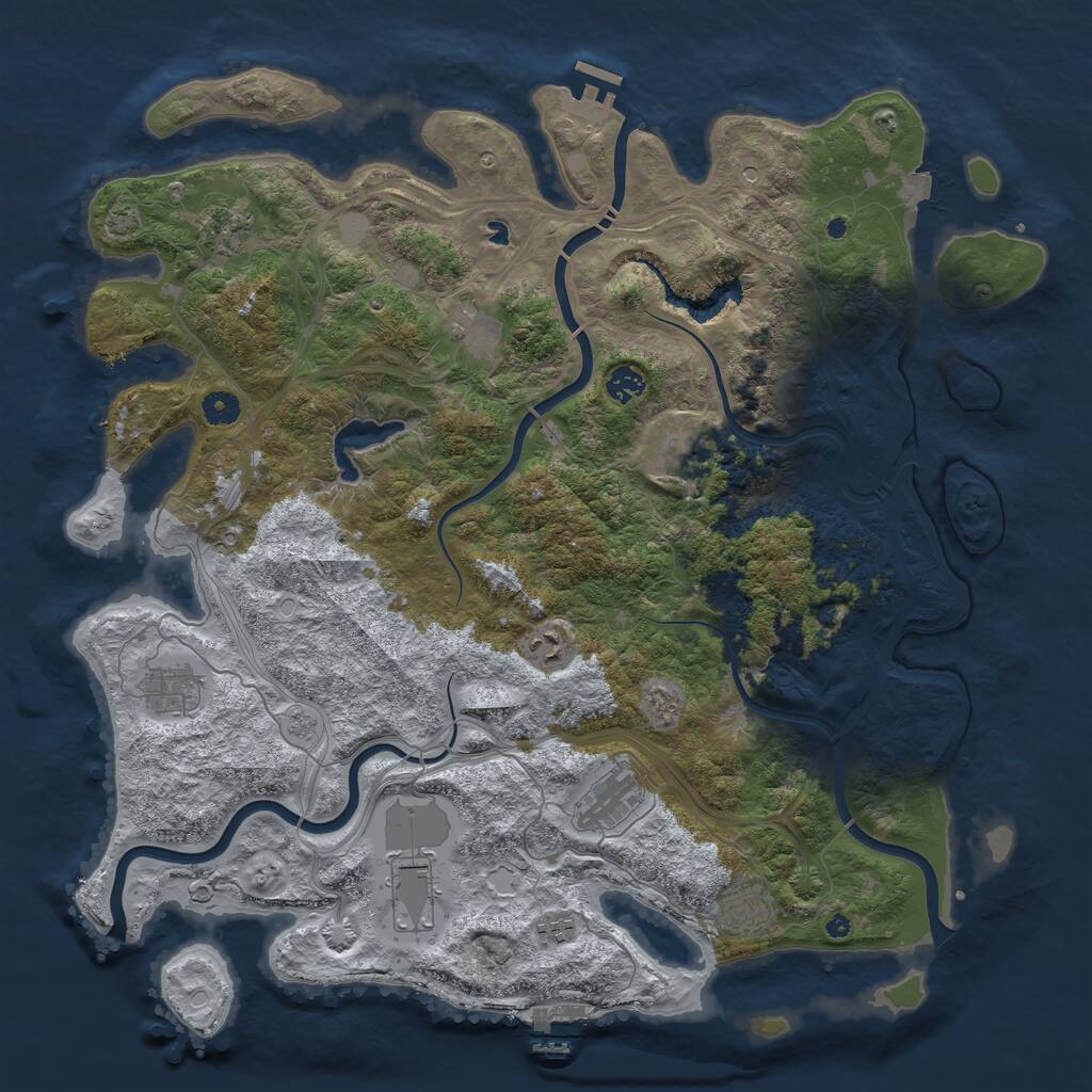 Rust Map: Procedural Map, Size: 4550, Seed: 102106, 16 Monuments