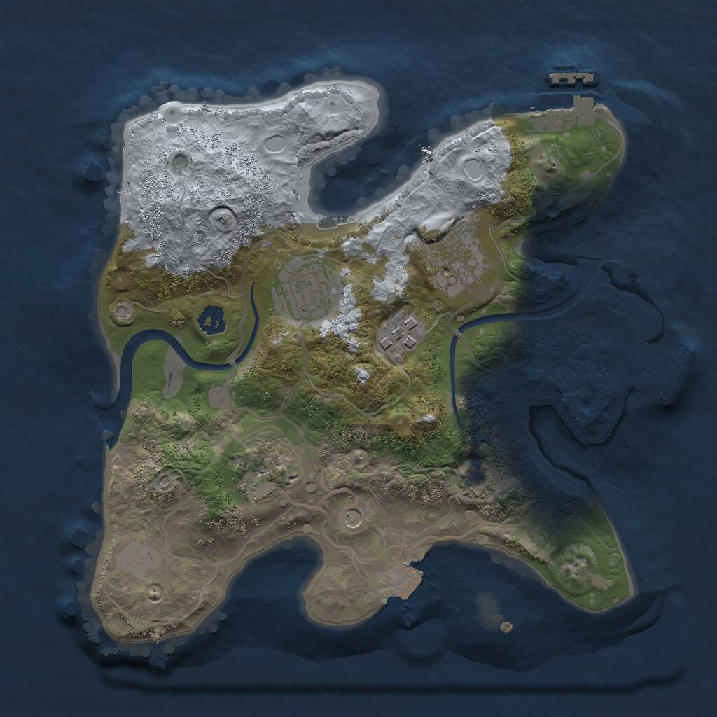 Rust Map: Procedural Map, Size: 2500, Seed: 62520, 9 Monuments