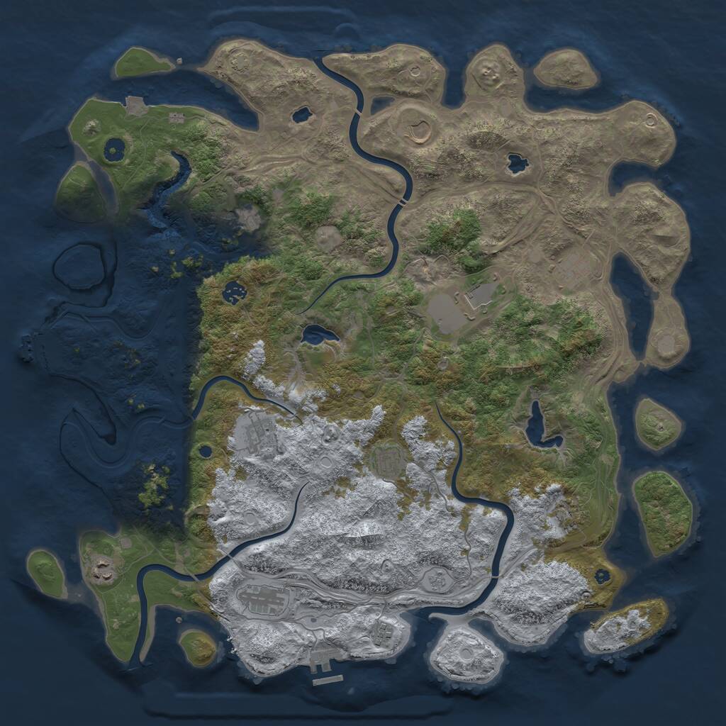 Rust Map: Procedural Map, Size: 4800, Seed: 1081656521, 17 Monuments