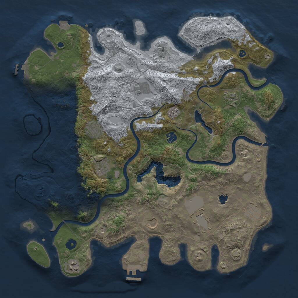 Rust Map: Procedural Map, Size: 4200, Seed: 1089528035, 16 Monuments