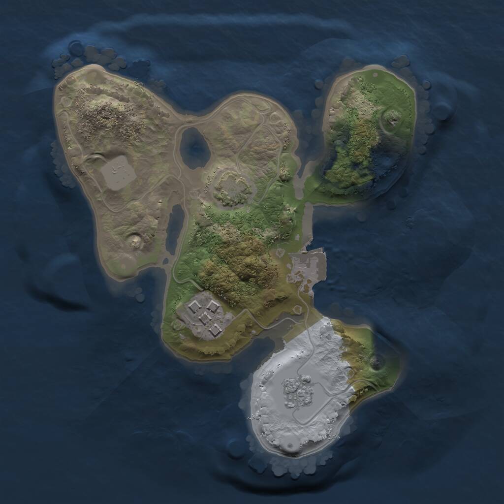 Rust Map: Procedural Map, Size: 1800, Seed: 946343853, 4 Monuments