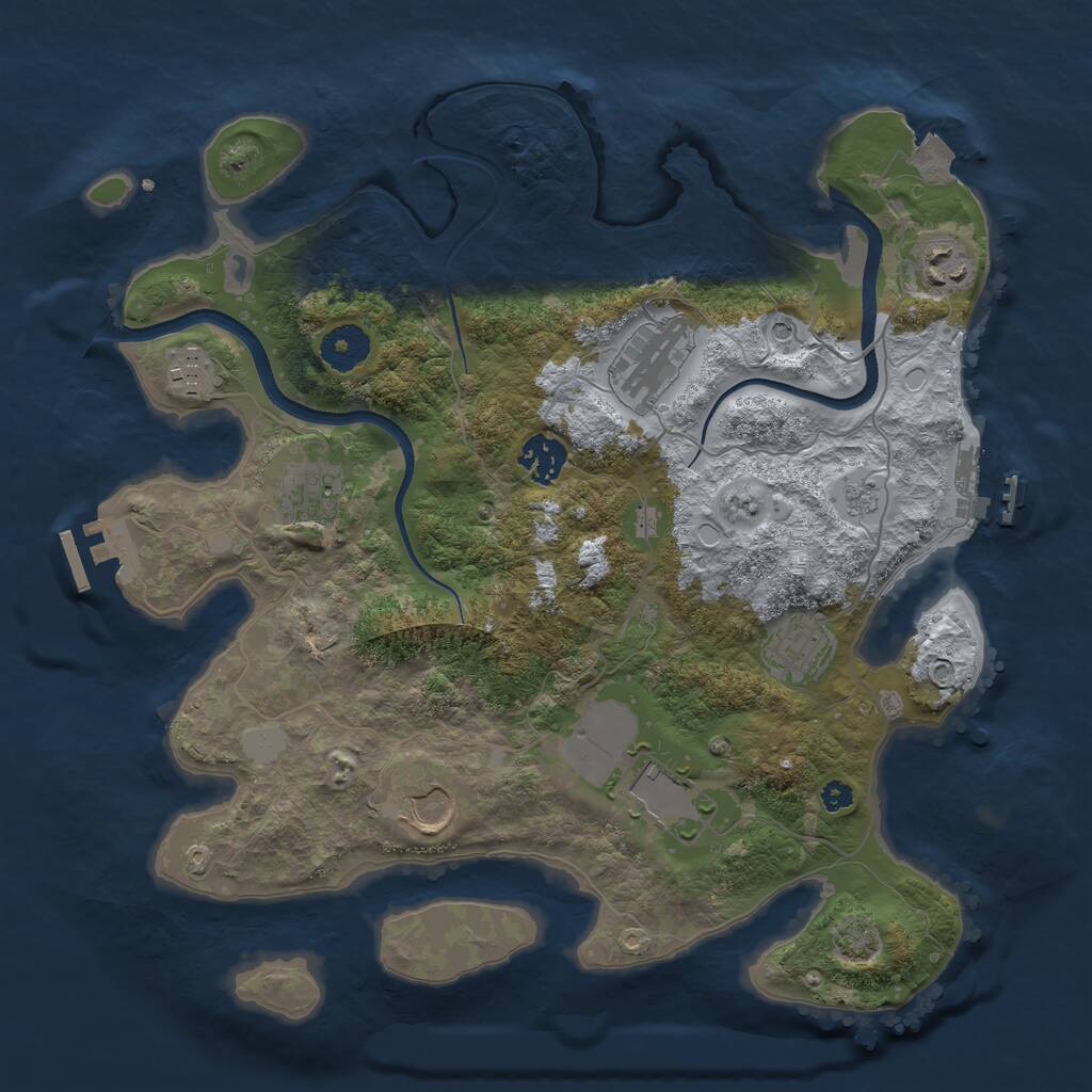 Rust Map: Procedural Map, Size: 3500, Seed: 1414908902, 14 Monuments