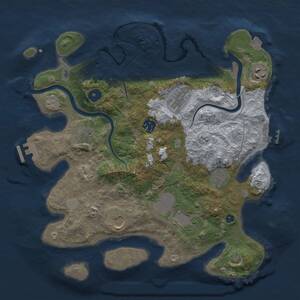 Thumbnail Rust Map: Procedural Map, Size: 3500, Seed: 1414908902, 14 Monuments