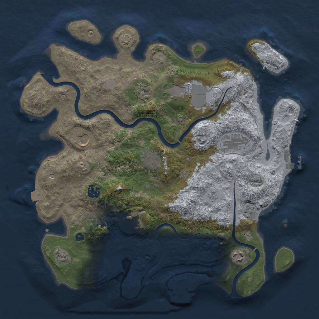 Rust Map: Procedural Map, Size: 3750, Seed: 643276, 15 Monuments