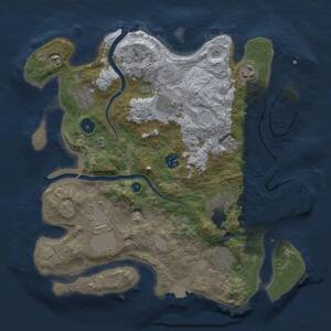 Thumbnail Rust Map: Procedural Map, Size: 3500, Seed: 1206857979, 13 Monuments