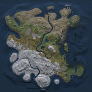 Thumbnail Rust Map: Procedural Map, Size: 3650, Seed: 1722986600, 15 Monuments