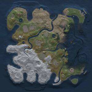 Thumbnail Rust Map: Procedural Map, Size: 3500, Seed: 1653085089, 15 Monuments