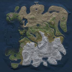 Thumbnail Rust Map: Procedural Map, Size: 4000, Seed: 2047746250, 15 Monuments