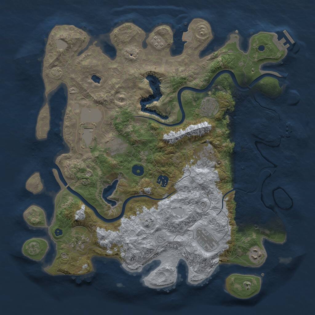 Rust Map: Procedural Map, Size: 4000, Seed: 257513893, 15 Monuments