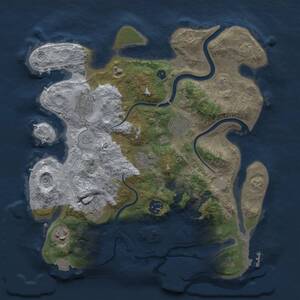Thumbnail Rust Map: Procedural Map, Size: 3250, Seed: 2064511310, 13 Monuments