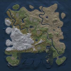 Thumbnail Rust Map: Procedural Map, Size: 4500, Seed: 1776507623, 16 Monuments