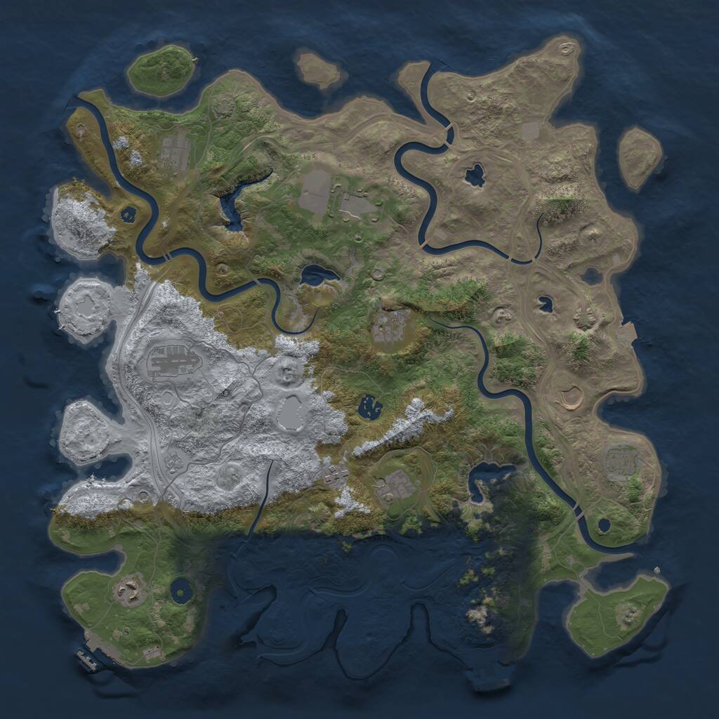 Rust Map: Procedural Map, Size: 4500, Seed: 1776507623, 16 Monuments