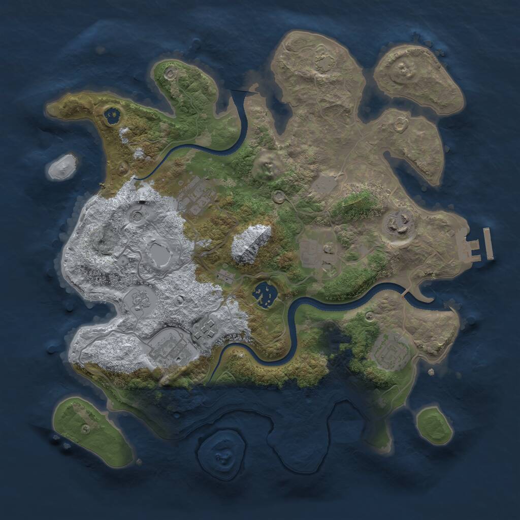 Rust Map: Procedural Map, Size: 3250, Seed: 267372, 12 Monuments