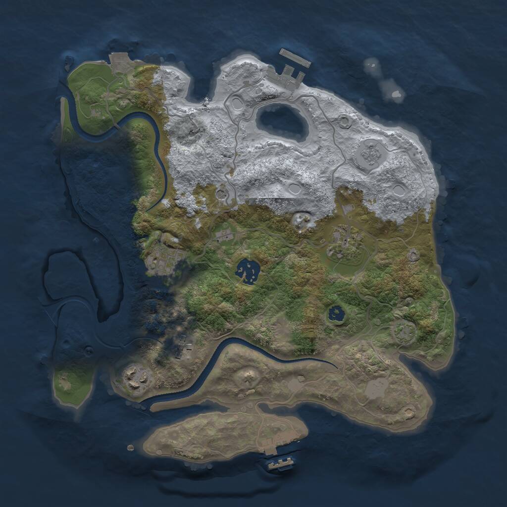 Rust Map: Procedural Map, Size: 3100, Seed: 1408001592, 11 Monuments