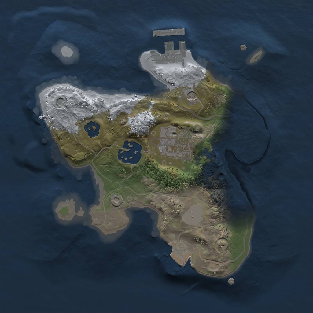 Rust Map: Procedural Map, Size: 2000, Seed: 90123, 5 Monuments