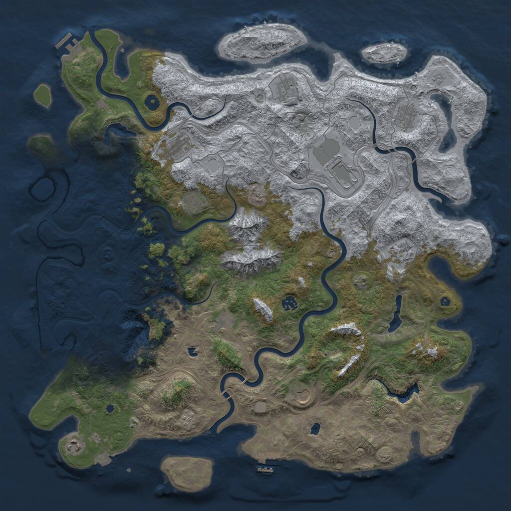 Rust Map: Procedural Map, Size: 5100, Seed: 1475982838, 17 Monuments