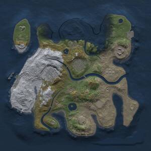 Thumbnail Rust Map: Procedural Map, Size: 2750, Seed: 50256901, 9 Monuments