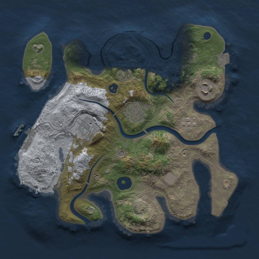 Rust Map: Procedural Map, Size: 2750, Seed: 50256901, 9 Monuments