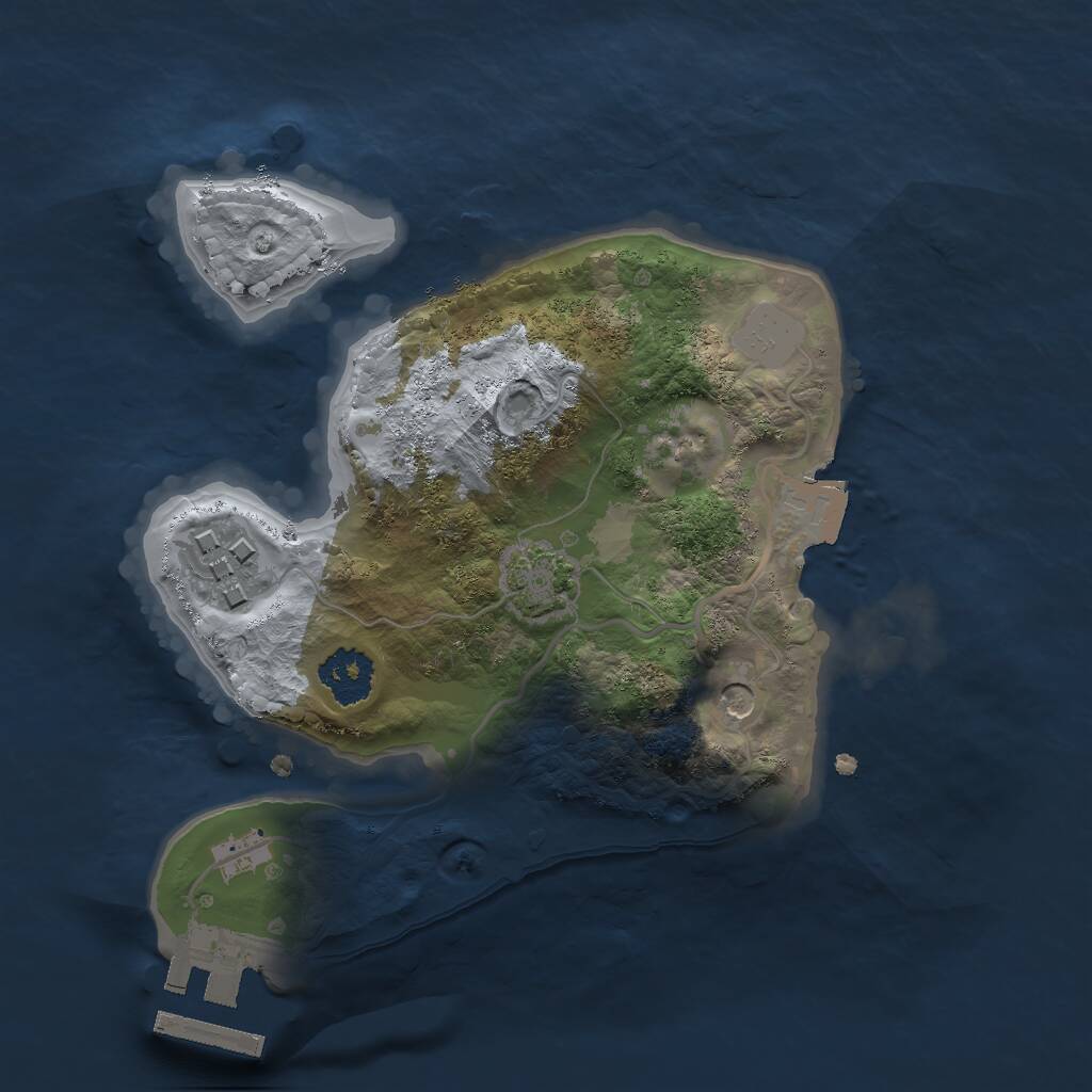 Rust Map: Procedural Map, Size: 2000, Seed: 480282491, 5 Monuments