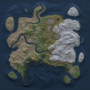 Thumbnail Rust Map: Procedural Map, Size: 3500, Seed: 414102663, 14 Monuments
