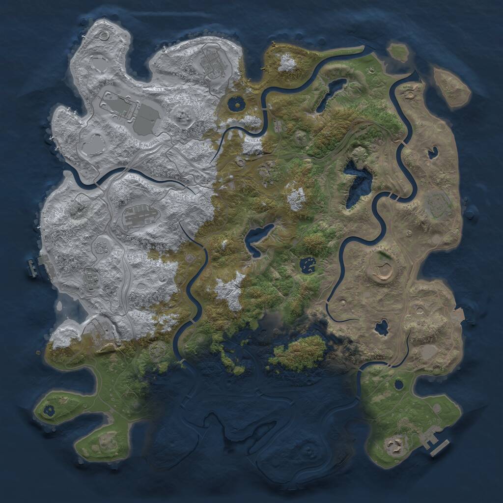 Rust Map: Procedural Map, Size: 4500, Seed: 515774780, 17 Monuments