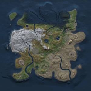 Thumbnail Rust Map: Procedural Map, Size: 3250, Seed: 1276586761, 12 Monuments