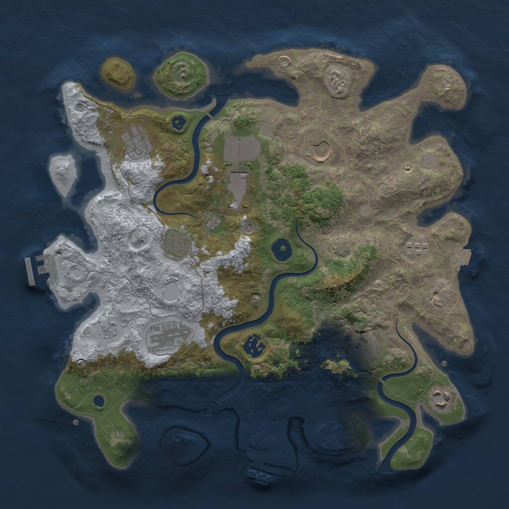 Rust Map: Procedural Map, Size: 3650, Seed: 1337256322, 15 Monuments