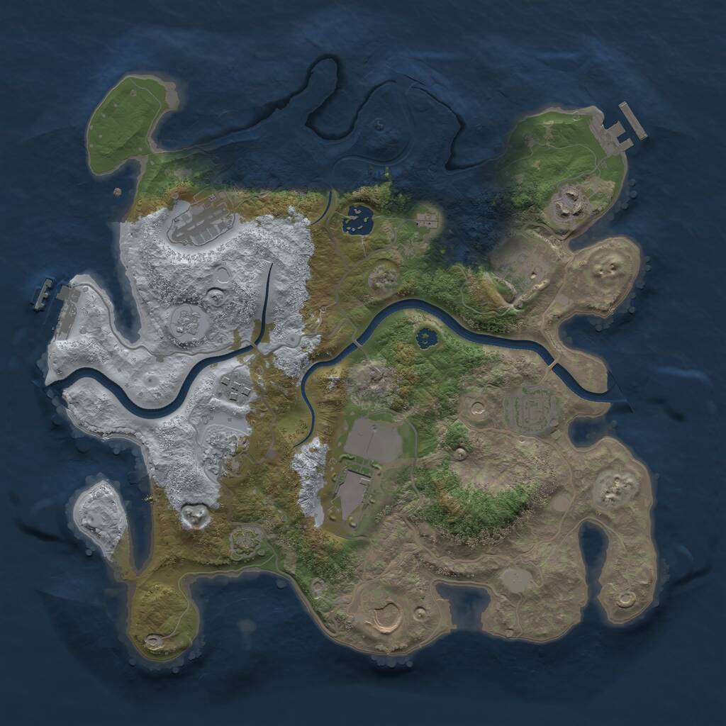 Rust Map: Procedural Map, Size: 3500, Seed: 1209904234, 15 Monuments