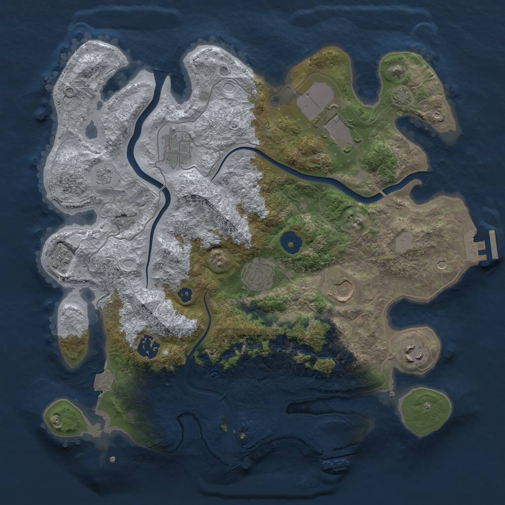 Rust Map: Procedural Map, Size: 3500, Seed: 1430487730, 13 Monuments