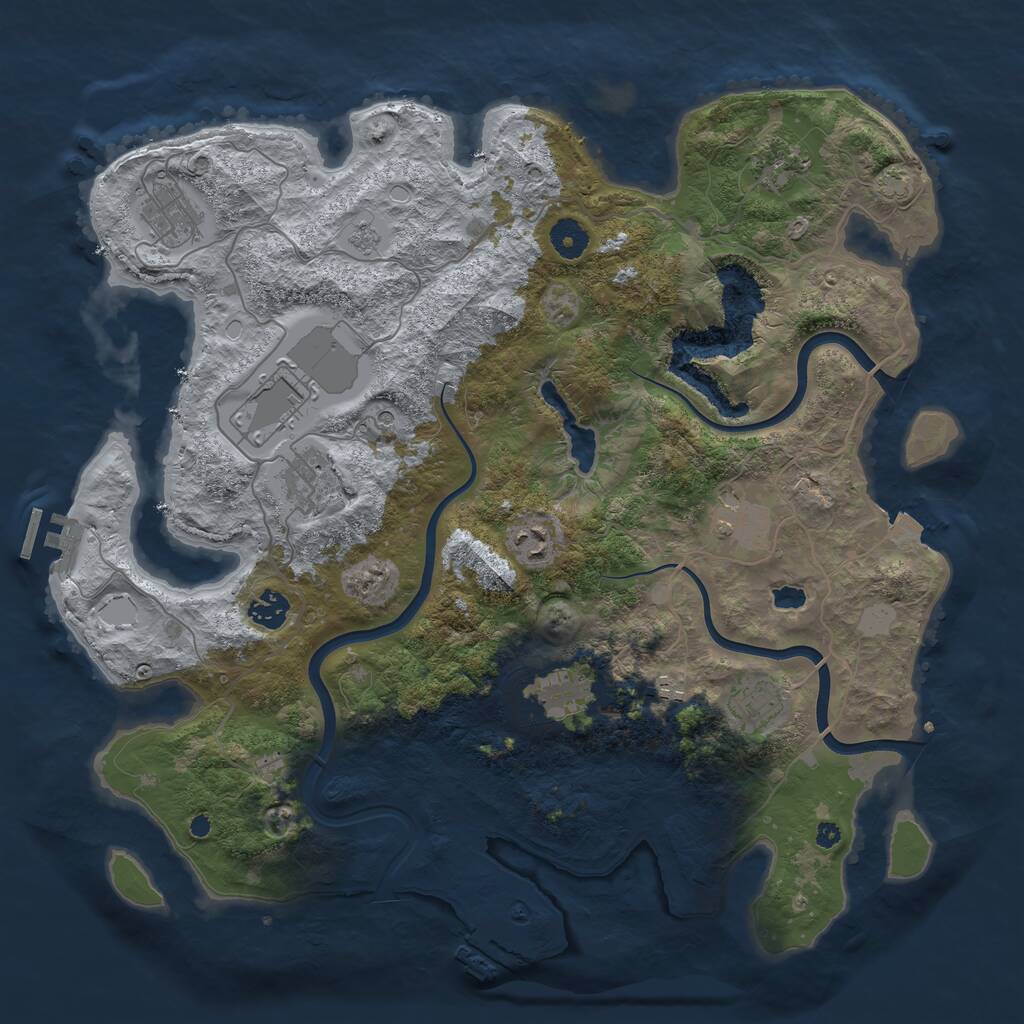 Rust Map: Procedural Map, Size: 4000, Seed: 2099131471, 16 Monuments