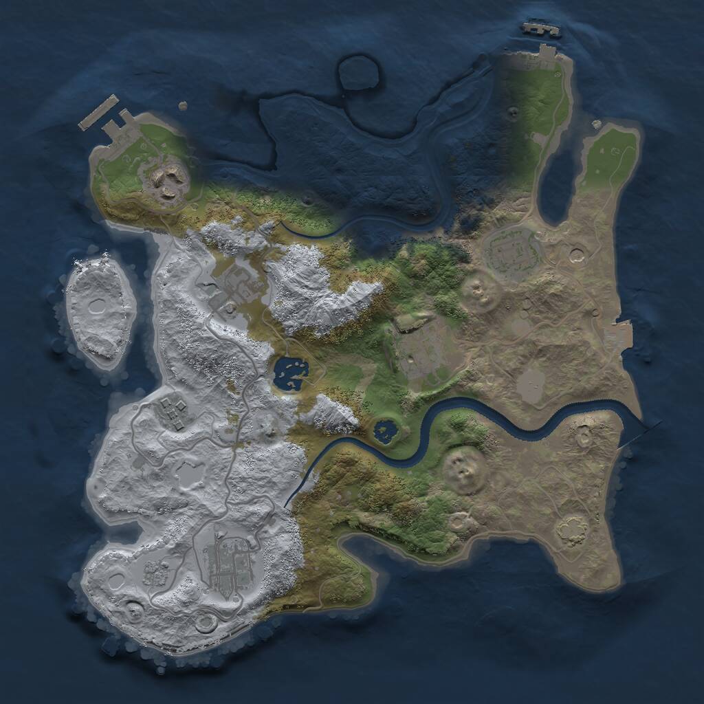 Rust Map: Procedural Map, Size: 3000, Seed: 83863, 13 Monuments