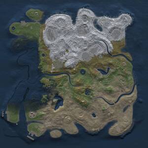 Thumbnail Rust Map: Procedural Map, Size: 4000, Seed: 166246424, 16 Monuments