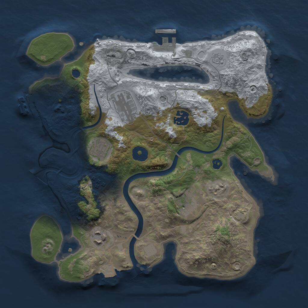 Rust Map: Procedural Map, Size: 3000, Seed: 742391, 12 Monuments