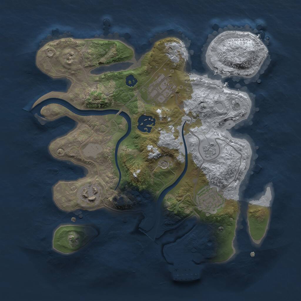 Rust Map: Procedural Map, Size: 2550, Seed: 1365, 8 Monuments